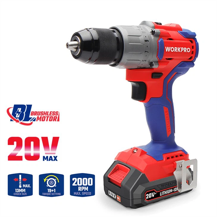 Sada 20V akumulátorových bezkefkových vŕtačiek